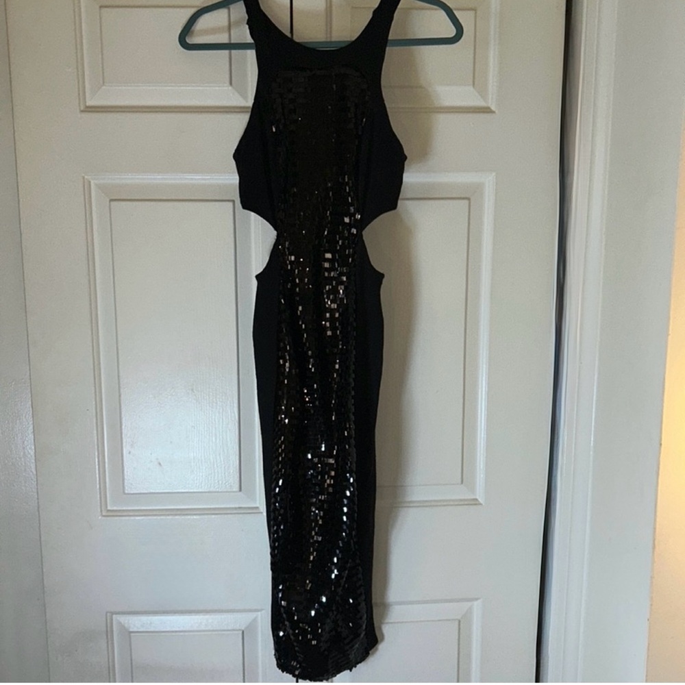 ASOS black sequin dress
